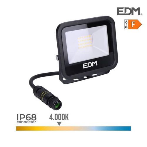 Projecteur Led 20w 1520lm 4000k Lumière Du Jour Noir Série 12.4x10.6x2.8cm