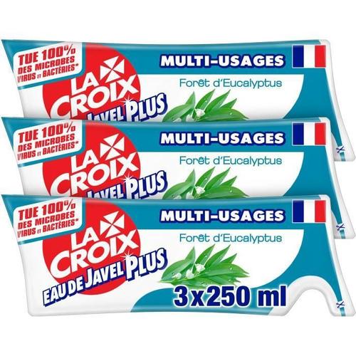 LACROIX Eau de Javel Plus Désinfectant Forêt d'Eucalyptus Eco Recharges - 3 x 250 ml