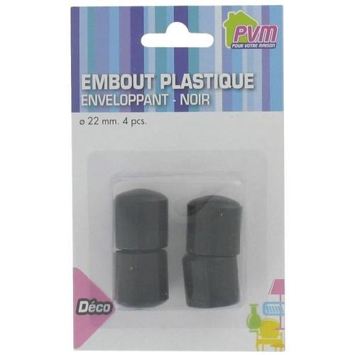 Embout enveloppant plastique noir PVM Diam.22mm x4