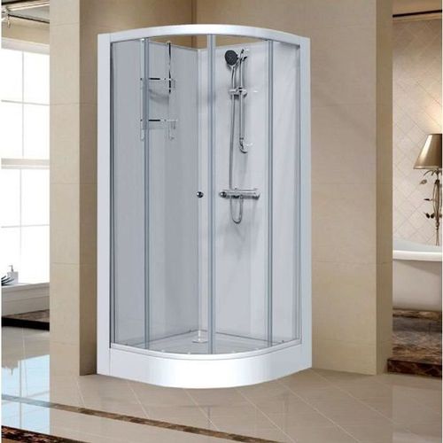 Leda - Cabine Iziglass2 Coulissante 1/4 Rond 90 Verre Transparent