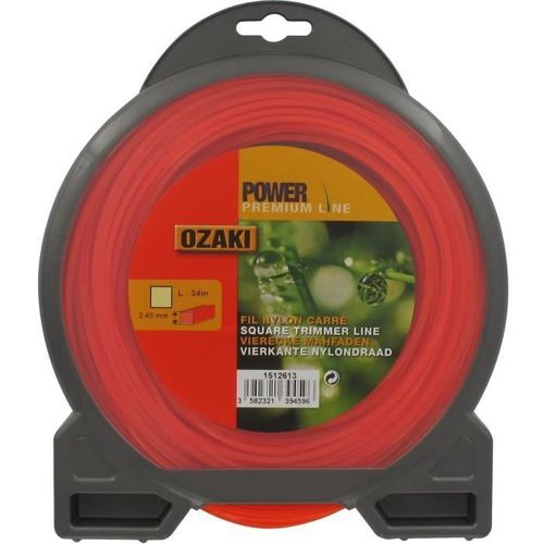 JARDIN PRATIQUE Fil nylon carré premium line OZAKI pour débroussailleuse - Ø 2,4 mm - L 34 m