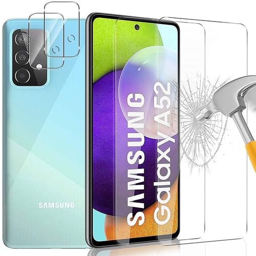 Coque Pour Samsung Galaxy A52 4g/5g Silicone Noir Et 2 Verres Trempés Ecran+ 2 Protection Caméra Arrière - E.F.Connection