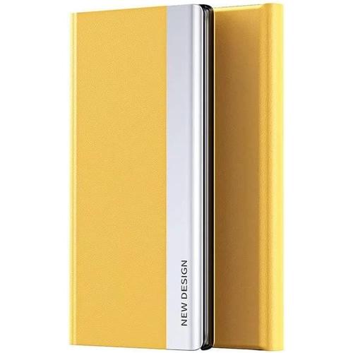 Coque Pour Samsung Galaxy S23+(Plus),Étui De Protection Bumper Folio À Clapet Pour Samsung Galaxy S23+(Plus),Housse Étui En Cuir Avec Support,Protection Complète,Étui - Jaune