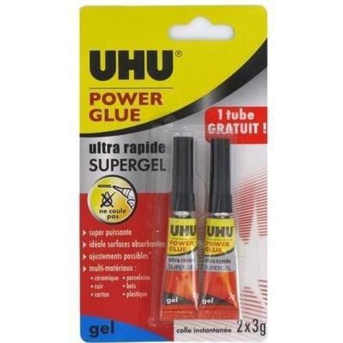 Uhu Power Glue Gel Tube 3g + 1 Tube Gratuit