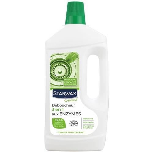 STARWAX Déboucheur 3 en 1 aux enzymes 1l Ecocert Soluvert