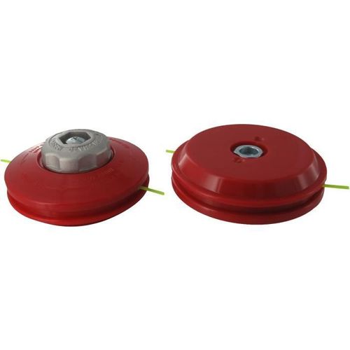 Tête Pro 2 Fils Nylon À Bouton Métal Tecomec Avec Adaptateur M12 X 1,75 Fg À Déroulement Manuel