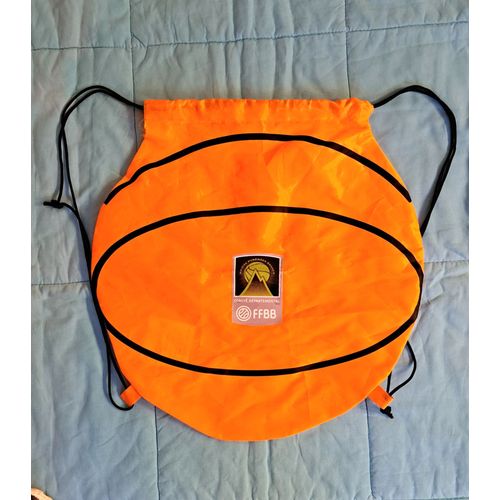 Sac à dos basketball ballon orange FFBB sac piscine en toile basket sport diamètre 42 cm - NEUF -
