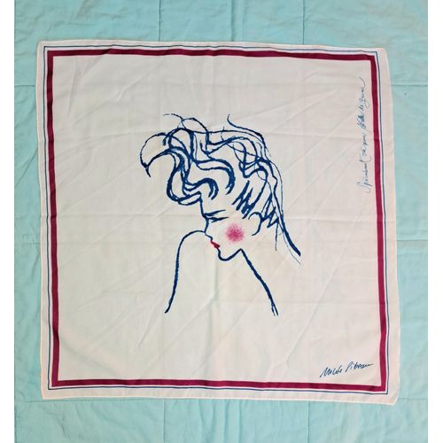 Foulard Spécialement Créé Pour Aerelle De Garnier Par Pibeau Vintage Ancien Collection Femme Beauté Maquillage Coiffure Paris Blanc Carré 66 Cm Femme Echarpe Femme Satin Soie