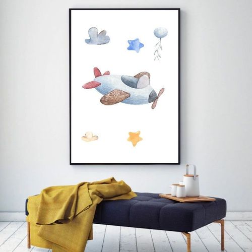 Toile Avion a Hélice - Affiche Décorative - Poster Décoration Maison 30x40cm