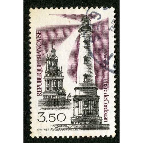 Timbre Oblitéré Phare De Cordouan,Postes 1984,République Française,Gauthier,3,50