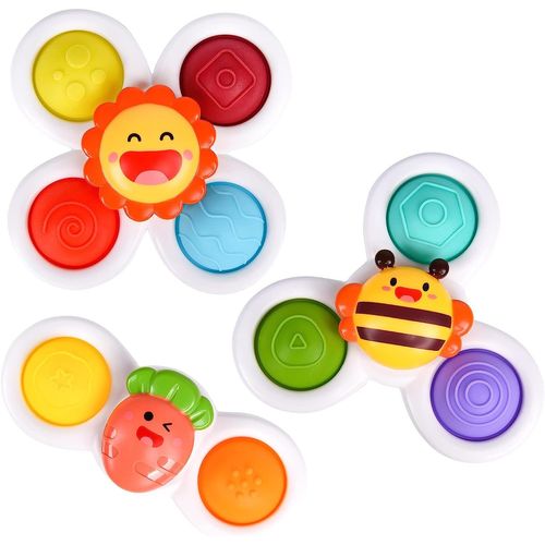 Lot De 3 Jouets Sensoriels À Ventouse Pour Bébé - Jouet De Bain Pour Bébé - Soulage Le Stress Et L'anxiété - Cadeau Idéal Pour Les Enfants