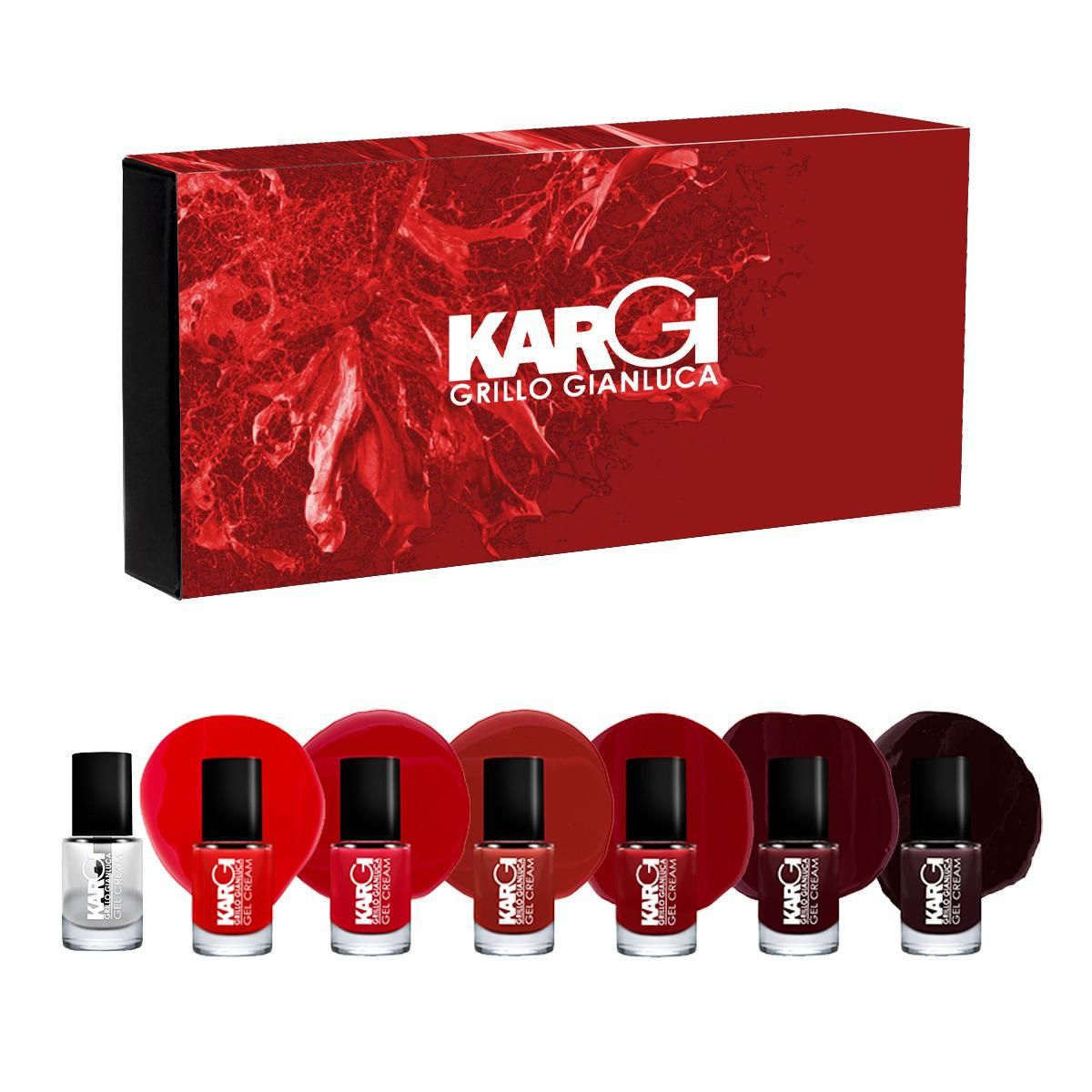 Kargi Classic Vernis À Ongles Gel Longue Durée - Coffret 7 Vernis À Ongles Dégradés Rouges - Pour Ongles Naturels À Effet Semi-Permanent 10,8ml/Pc Rouge