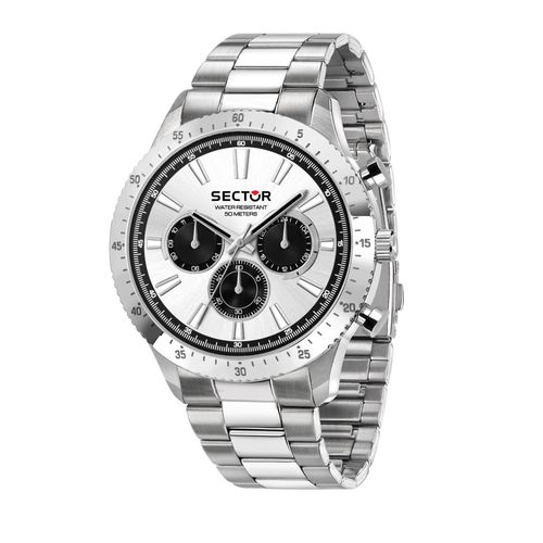 Montre-Bracelet Sector Pour Homme, Multifonction, Bracelet En Acier Inoxydable, Argent, Use53578027