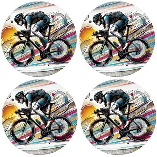 Set De 4 Dessous De Verres Cycliste Cbkreation