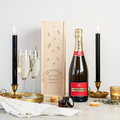 Coffret Champagne - Piper Heidsieck Brut (750 Ml) - Couvercle Gravé