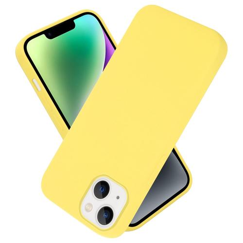 Cadorabo Housse Compatible Avec Apple Iphone 14 Plus En Liquid Yellow - Étui De Protection En Silicone Tpu Flexible