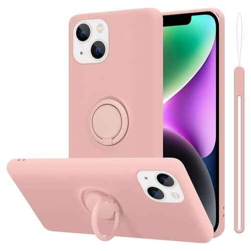 Cadorabo Housse Compatible Avec Apple Iphone 14 Plus En Liquid Pink - Étui De Protection En Silicone Tpu Flexible Avec Anneau