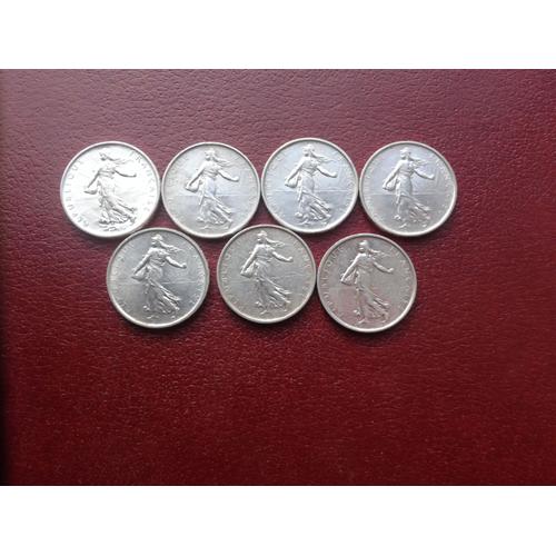 5 Francs Argent Semeuse Lot De 7 Monnaies 1960.61.62.63.64.65.66