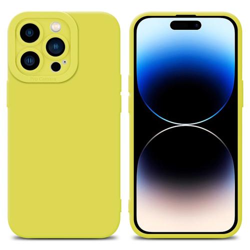 Cadorabo Housse Compatible Avec Apple Iphone 14 Pro Max En Fluid Jaune - Étui De Protection En Silicone Tpu Flexible