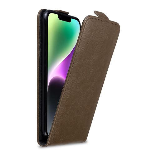 Cadorabo Housse Compatible Avec Apple Iphone 14 En Marron Café - Étui De Protection Au Design Flip Avec Fermeture Magnétique