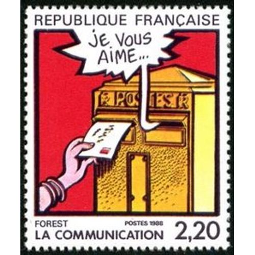 Timbre France 1988 Oblitéré La Communication Vue Par Jean-Claude Forest 2.20 Yt2510