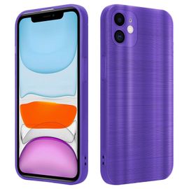 Cadorabo Housse Compatible Avec Apple Iphone 11 En Brushed Lilas - Étui De Protection En Silicone Tpu Flexible Au Design Brossé