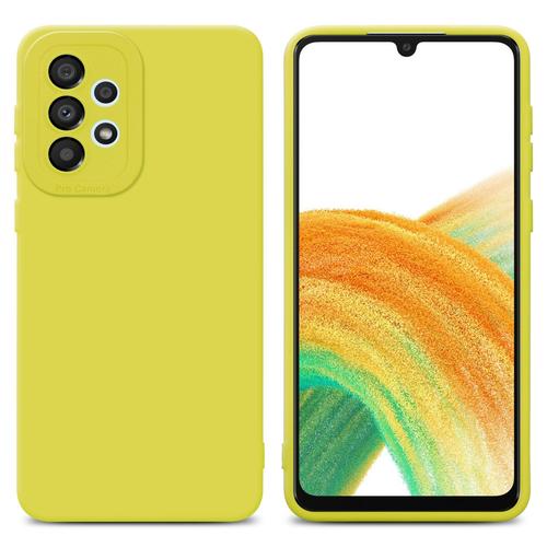 Cadorabo Housse Compatible Avec Samsung Galaxy A72 4g / 5g En Fluid Jaune - Étui De Protection En Silicone Tpu Flexible