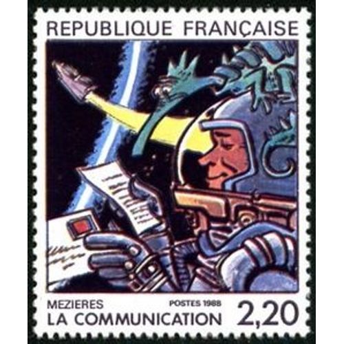 Timbre France 1988 Oblitéré La Communication Vue Par Jean-Claude Mézières 2.20 Yt2511