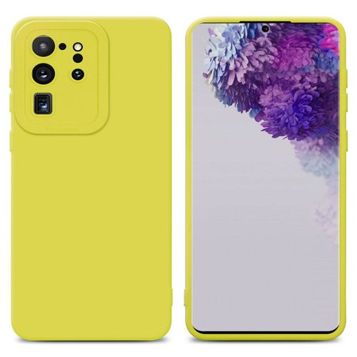 Cadorabo Housse Compatible Avec Samsung Galaxy S20 Ultra En Fluid Jaune - Étui De Protection En Silicone Tpu Flexible