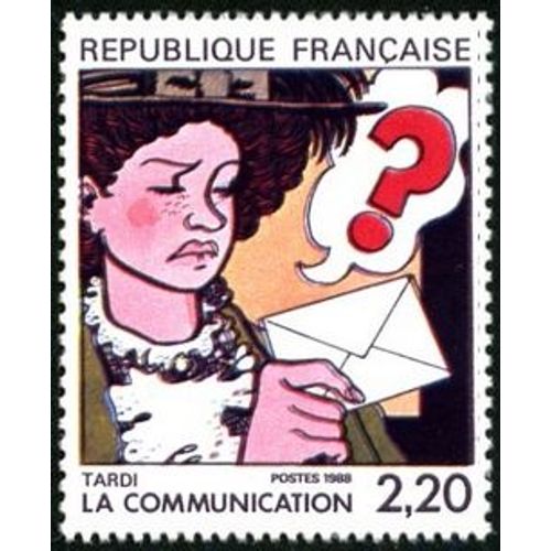Timbre France 1988 Oblitéré La Communication Vue Par Jacques Tardi 2.20 Yt2512