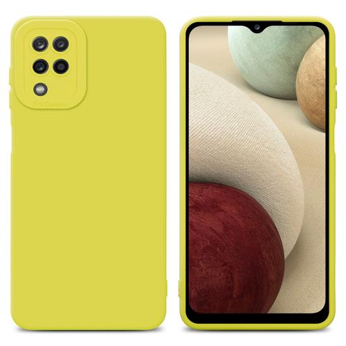 Cadorabo Housse Compatible Avec Samsung Galaxy A12 / M12 En Fluid Jaune - Étui De Protection En Silicone Tpu Flexible