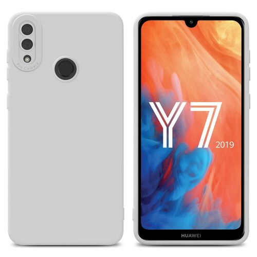 Cadorabo Housse Compatible Avec Huawei Y7 2019 / Y7 Prime 2019 En Fluid Blanc - Étui De Protection En Silicone Tpu Flexible