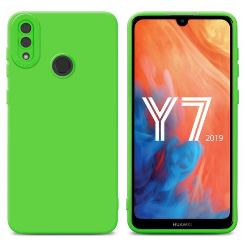 Cadorabo Housse Compatible Avec Huawei Y7 2019 / Y7 Prime 2019 En Fluid Vert - Étui De Protection En Silicone Tpu Flexible