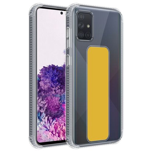 Cadorabo Housse Compatible Avec Samsung Galaxy A71 4g En Jaune - Étui De Protection En Silicone Tpu Flexible Avec Support Et Fonction Stand