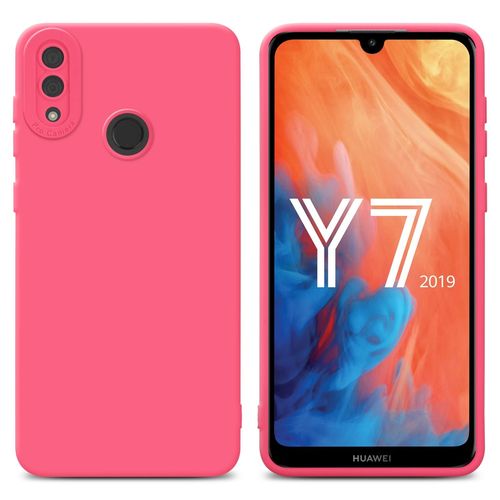 Cadorabo Housse Compatible Avec Huawei Y7 2019 / Y7 Prime 2019 En Fluid Rouge - Étui De Protection En Silicone Tpu Flexible