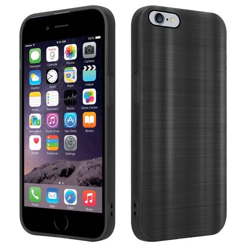 Cadorabo Housse Compatible Avec Apple Iphone 6 Plus / 6s Plus En Brushed Noir - Étui De Protection En Silicone Tpu Flexible Au Design Brossé