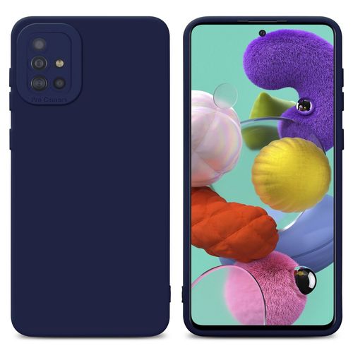 Cadorabo Housse Compatible Avec Samsung Galaxy A51 4g / M40s En Fluid Bleu Foncé - Étui De Protection En Silicone Tpu Flexible