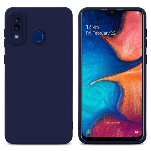 Cadorabo Housse Compatible Avec Samsung Galaxy A20 / A30 / M10s En Fluid Bleu Foncé - Étui De Protection En Silicone Tpu Flexible