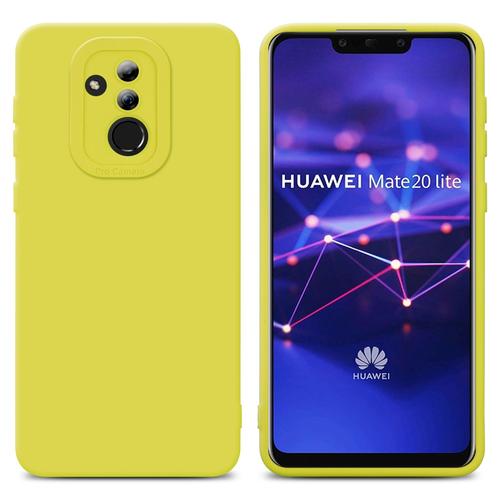 Cadorabo Housse Compatible Avec Huawei Mate 20 Lite En Fluid Jaune - Étui De Protection En Silicone Tpu Flexible