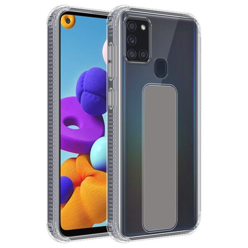 Cadorabo Housse Compatible Avec Samsung Galaxy A21s En Gris - Étui De Protection En Silicone Tpu Flexible Avec Support Et Fonction Stand