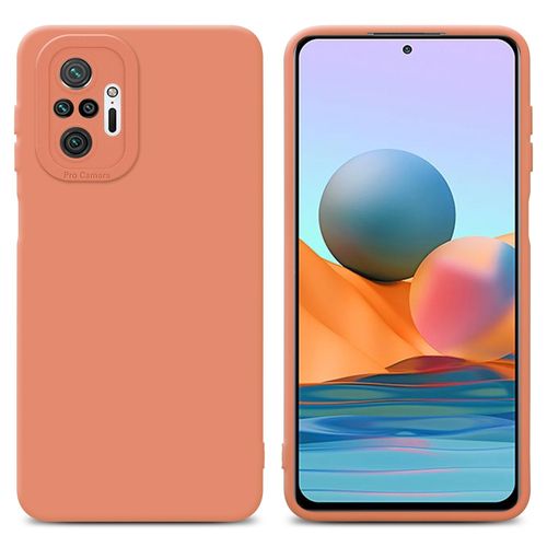Cadorabo Housse Compatible Avec Xiaomi Redmi Note 10 Pro En Fluid Orange Clair - Étui De Protection En Silicone Tpu Flexible