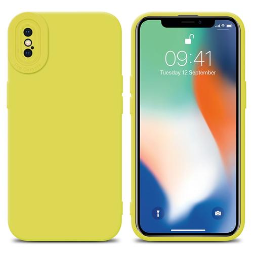 Cadorabo Housse Compatible Avec Apple Iphone X / Xs En Fluid Jaune - Étui De Protection En Silicone Tpu Flexible