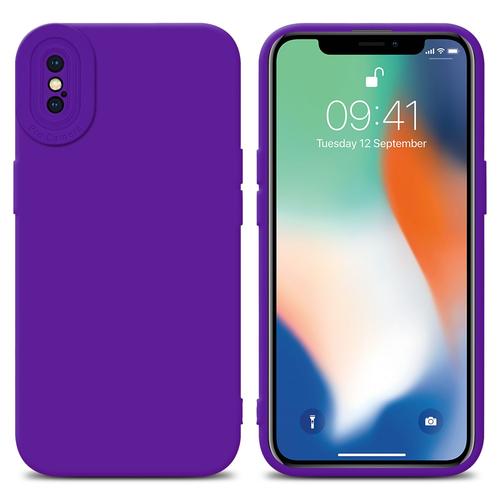 Cadorabo Housse Compatible Avec Apple Iphone X / Xs En Fluid Violet Foncé - Étui De Protection En Silicone Tpu Flexible