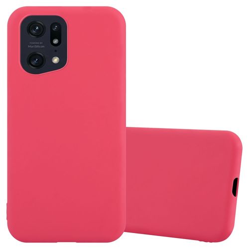 Cadorabo Housse Compatible Avec Oppo Find X5 Pro En Candy Rouge - Étui De Protection En Silicone Tpu Flexible