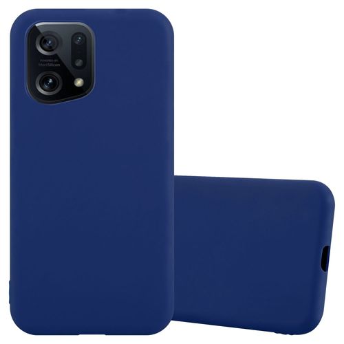 Coque Pour Oppo Find X5 En Candy Bleu Foncé Housse De Protection Étui En Silicone Tpu Flexible