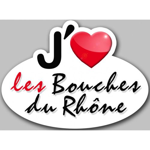 J'aime Les Bouches-Du-Rhône (15x11cm) - Sticker/Autocollant