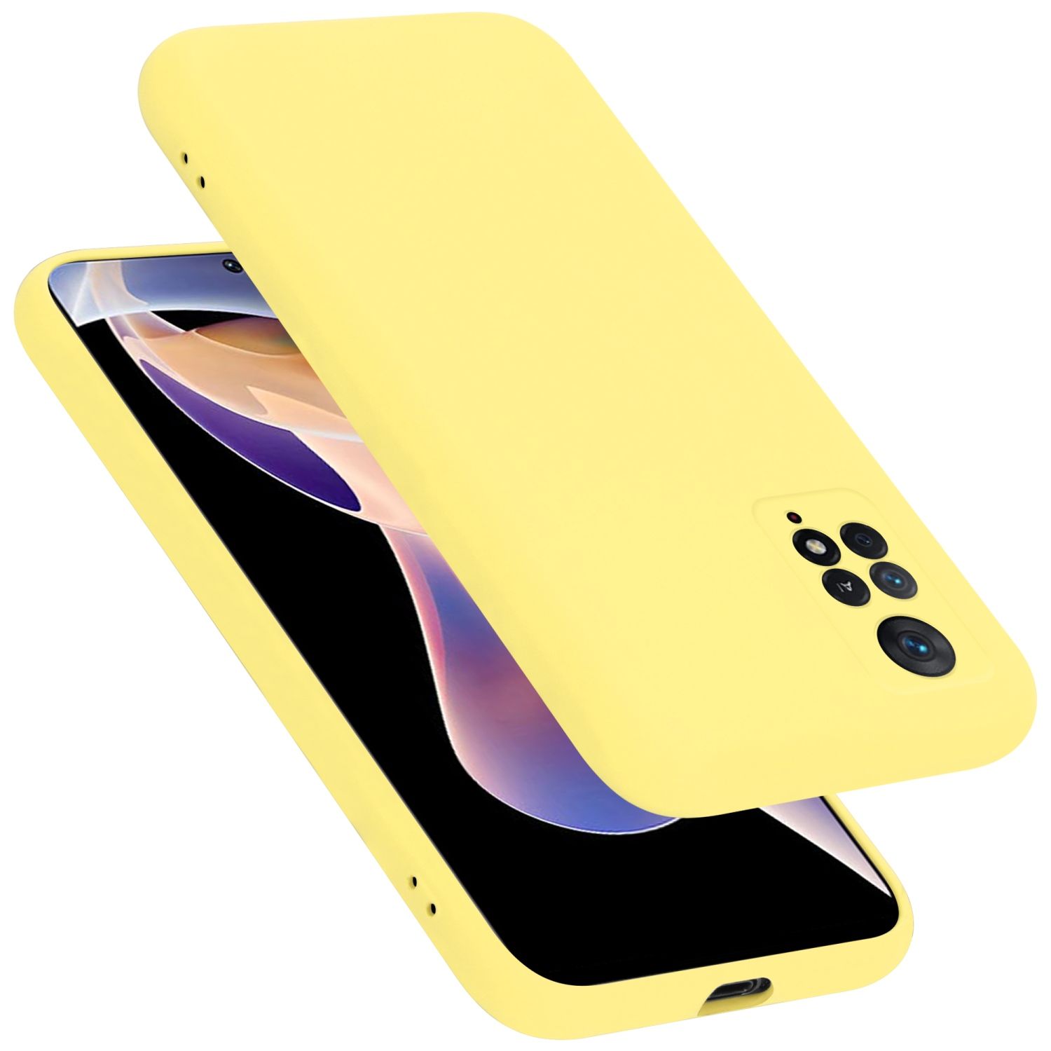 Cadorabo Housse Compatible Avec Xiaomi Redmi Note 11 Pro 4g / 5g En Liquid Yellow - Étui De Protection En Silicone Tpu Flexible