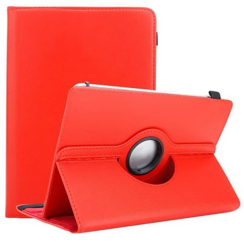 Cadorabo Housse Pour Tablette Compatible Avec Dragon Touch V10 En Rouge - Étui De Protection À 360 Degrés En Similicuir Avec Fonction De Support Et Bande Élastique