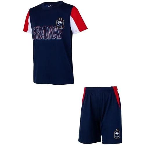 10 Ans - Ensemble Maillot Short Enfant Fff - Collection Officielle Equipe De France De Football
