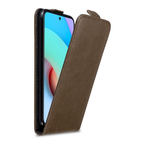 Coque Pour Xiaomi Redmi 10 / Redmi Note 11 4g En Marron Café Housse De Protection Étui Au Design Flip Avec Fermeture Magnétique